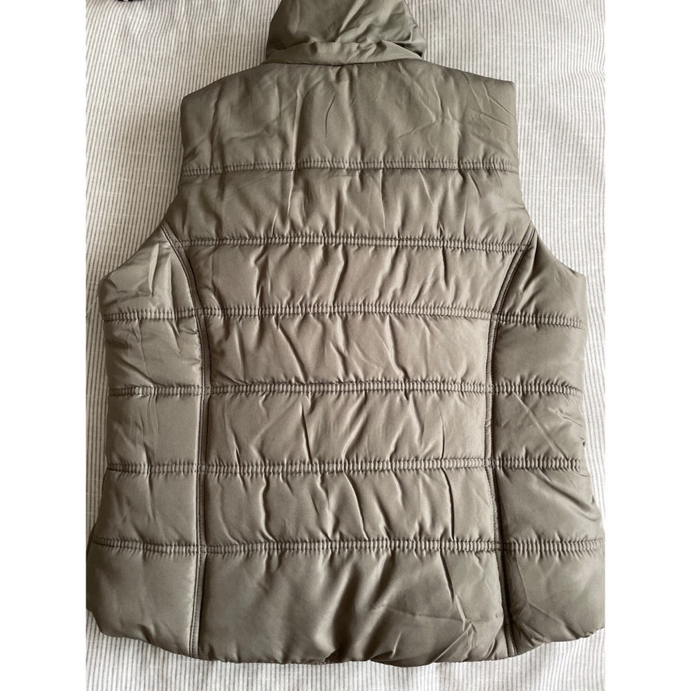 BONGO Olive Green Puffy Vest with Removable Hood - Picture 4 of 16